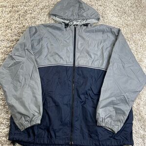 Men's Two-Tone Gray and Blue Windbreaker
